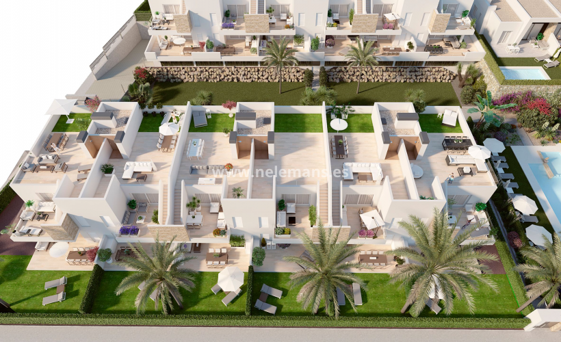 Appartements avec 2 chambres, 2 salles de bain avec jardin ou grande terrasse sur le toit Algorfa Alicante